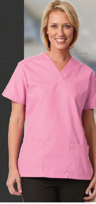 Picture of Scrub Shirt Small Navy Blue 2 Pockets Short Set-In Sleeve Female7329-XS
