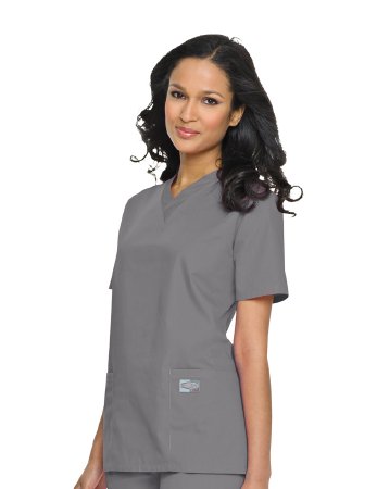 Picture of Scrub Shirt X-Large Steel Gray 3 Pockets Short Set-In Sleeve Female70221GREYXL