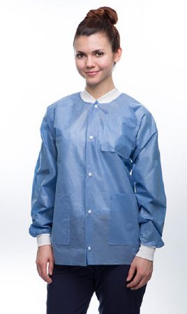 Picture of Lab Jacket ValuMax® Easy-Breathe Ceil Blue Large Hip Length Limited Reuse3530CBL