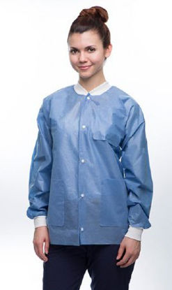 Picture of Lab Jacket ValuMax® Easy-Breathe Ceil Blue Large Hip Length Limited Reuse3530CBL