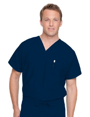 Picture of Scrub Shirt X-Large / Tall Navy Blue 2 Pockets Short Dolman Sleeve Unisex7502BNPXLTALL