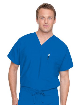 Picture of Scrub Shirt 4X-Large Royal Blue 2 Pockets Short Dolman Sleeve Unisex7502BEP