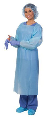 Picture of Over-the-Head Protective Procedure Gown Premier Pro™ X-Large Blue NonSterile Disposable2321