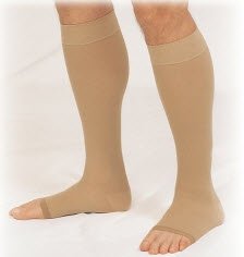 Picture of Compression Stocking Truform® Knee High Large Beige Open Toe865-BL-LG