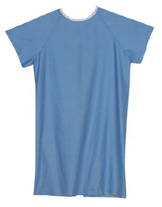 Picture of Patient Exam Gown One Size Fits Most Blue Reusable532-8030-0100