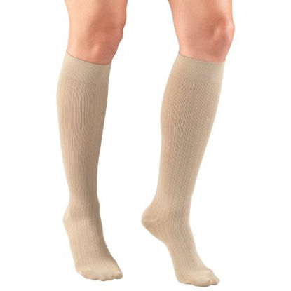 Picture of Compression Socks Truform® Knee High Large Tan Closed Toe1973-TN-LG