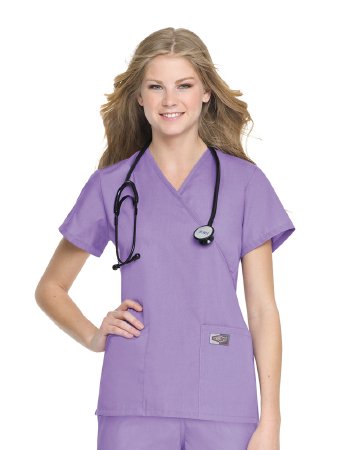 Picture of Scrub Shirt Medium Steel Gray 2 Pockets Short Set-In Sleeve Female70224GREYMED