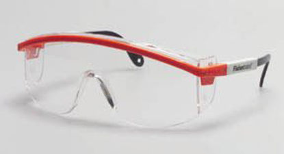 Picture of Safety Glasses Fisherbrand™ Siteliner Clear Tint Polycarbonate Lens Red / White / Black Frame Over Ear One Size Fits Most191302097