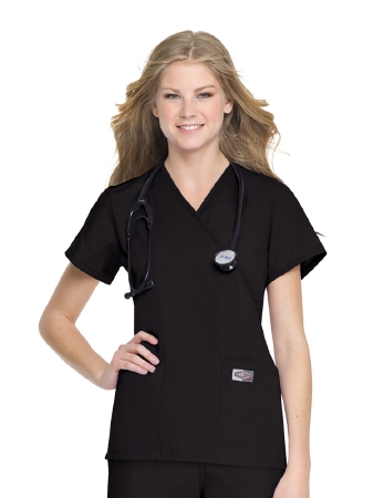 Picture of Scrub Shirt Medium Black 2 Pockets Short Sleeve Female70224BLACKMEDIUM