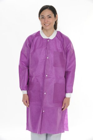 Picture of Lab Coat ValuMax® Extra-Safe™ Plum Large Knee Length Limited Reuse3660PUL