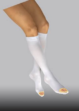 Picture of Anti-embolism Stocking JOBST® Anti-Em/GPT™ Knee High X-Large / Regular White Open Toe55989304