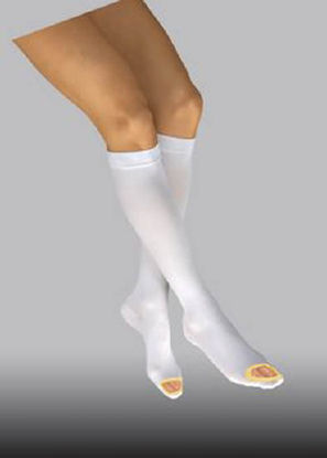 Picture of Anti-embolism Stocking JOBST® Anti-Em/GPT™ Knee High X-Large / Regular White Open Toe55989304