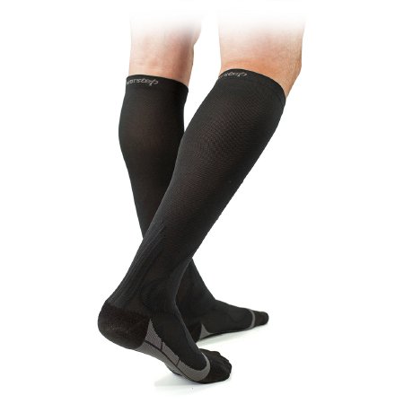 Picture of Compression Socks Powerstep®G2 Knee High X-Large Black / Gray Closed Toe6120-11MX