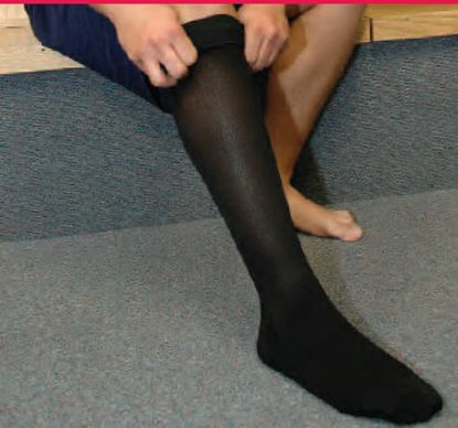 Picture of Compression Stocking JOBST® for Men Knee High Large / Full Calf Black Open Toe115372