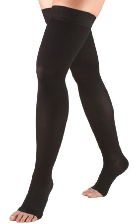 Picture of Compression Stocking Truform® Thigh High Large Black Open Toe868-BL-LRG