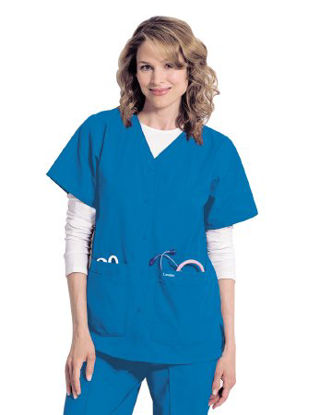 Picture of Scrub Shirt Small True Red 4 Pockets Short Set-In Sleeve Female8232TRP