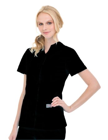 Picture of Scrub Shirt Medium Black 2 Pockets Short Set-In Sleeve Female70223BLACKMED