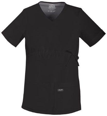 Picture of Scrub Shirt Cherokee Small Black 4 Pockets Short Sleeve Female4708-SM