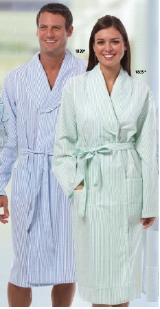 Picture of Patient Robe Unisex X-Large Blue Stripe Reusable1830-XL