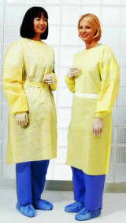 Picture of Protective Procedure Gown One Size Fits Most Yellow NonSterile DisposableAT4437-BD