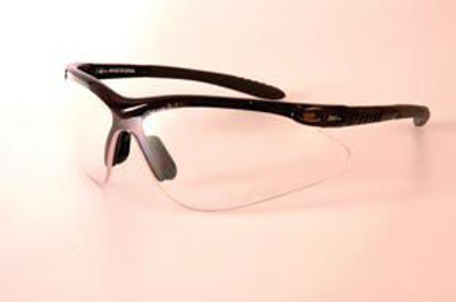 Picture of Safety Glasses Fisherbrand™ Racer Series Clear Tint Polycarbonate Lens Black Frame Over Ear One Size Fits Most190421000