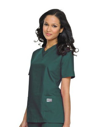 Picture of Scrub Shirt X-Large Hunter Green 3 Pockets Short Set-In Sleeve Female70221HUNTERXL