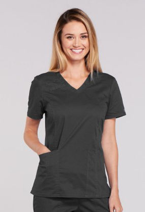 Picture of Scrub Shirt Cherokee Small Pewter 3 Pockets Short Sleeve Female4710-SM