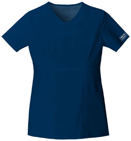 Picture of Scrub Shirt Cherokee X-Small Navy Blue 2 Pockets Short Sleeve Female24703-XS