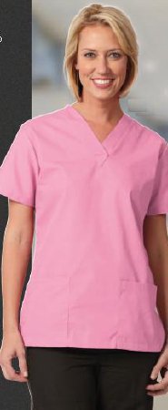 Picture of Scrub Shirt Poplin® Large Navy Blue 2 Pockets Short Sleeve Female7329-L