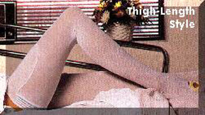 Picture of Anti-embolism Stocking C.A.R.E.™ Thigh High Large / Long White Inspection Toe473-03