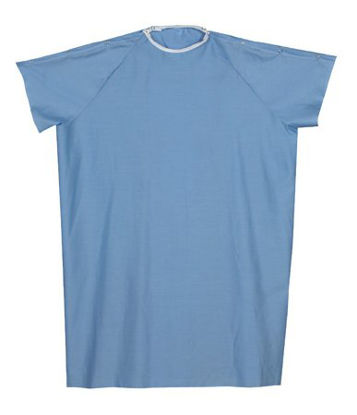 Picture of Patient Exam Gown One Size Fits Most Blue Reusable532-8032-0139