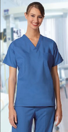 Picture of Scrub Shirt 4X-Large Ceil Blue 1 Pocket Short Set-In Sleeve Unisex6796-4XLG