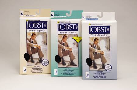 Picture of Compression Stocking JOBST® for Men Knee High Small Khaki Closed Toe115012