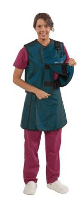 Picture of X-Ray Apron / Vest with Thyroid Collar Navy Blue Wraparound Style Medium66078TC-42