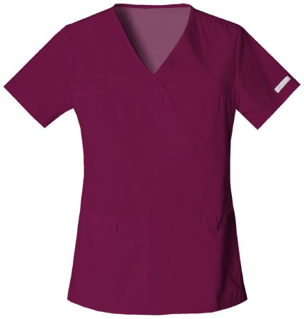 Picture of Scrub Shirt Cherokee X-Small Wine 2 Pockets Short Sleeve Female2968-XS