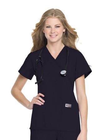 Picture of Scrub Shirt Small Navy Blue 2 Pockets Short Set-In Sleeve Female70224NAVYSM