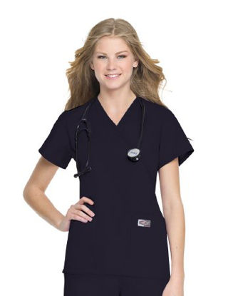 Picture of Scrub Shirt Small Navy Blue 2 Pockets Short Set-In Sleeve Female70224NAVYSM