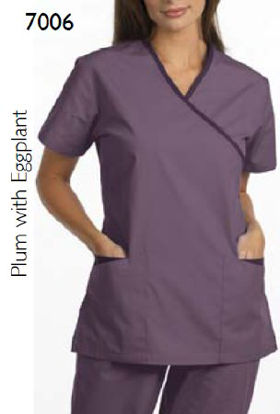 Picture of Scrub Shirt Small Plum / Eggplant 2 Pockets Short Set-In Sleeve Female7006-S