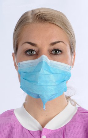 Picture of Procedure Mask ValuMax Double Seal ArchAway Pleated Earloops One Size Fits Most Aqua NonSterile ASTM Level 25630ADE-AQ