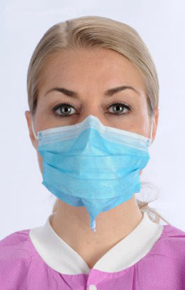 Picture of Procedure Mask ValuMax Double Seal ArchAway Pleated Earloops One Size Fits Most Aqua NonSterile ASTM Level 25630ADE-AQ