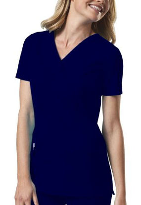Picture of Scrub Shirt Cherokee 4X-Large Navy Blue 3 Pockets Short Sleeve Female4728-4XL