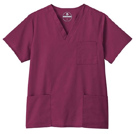 Picture of Scrub Shirt Fundamentals 3X-Large Wine 3 Pockets Short Sleeve Unisex14869-038-3X