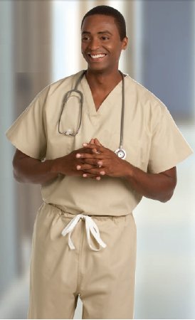 Picture of Scrub Shirt 2X-Large Navy Blue 1 Pocket Short Set-In Sleeve Unisex6694-2XL