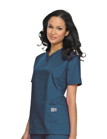 Picture of Scrub Shirt Large Caribbean Blue 3 Pockets Short Set-In Sleeve Female70221CARIBBEANLRG