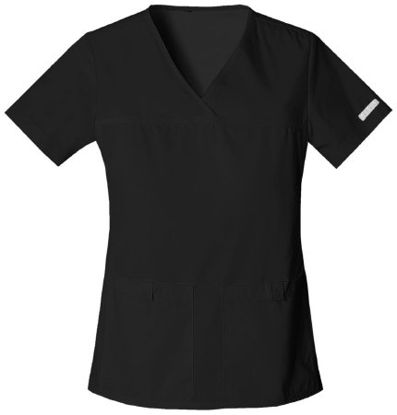 Picture of Scrub Shirt Cherokee Small Black 2 Pockets Short Sleeve Female2968-SM