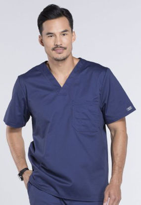 Picture of Scrub Shirt Cherokee Medium Navy Blue 1 Pocket Short Sleeve Male4743-MD