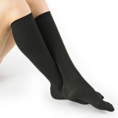 Picture of Compression Stocking Knee High Large Black Closed Toe1669 BLA LG