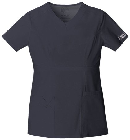 Picture of Scrub Shirt Cherokee X-Small Pewter 2 Pockets Short Sleeve Female24703-XS