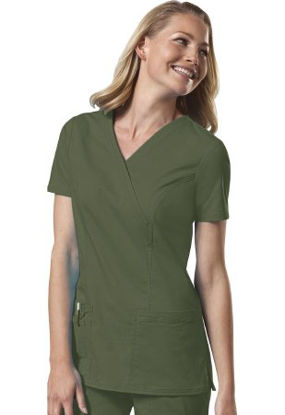 Picture of Scrub Shirt Cherokee X-Small Olive 3 Pockets Short Sleeve Female4728-XS