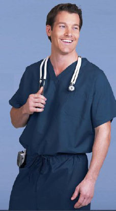 Picture of Scrub Shirt Medium Jade Green 1 Pocket Extra Long Cap Sleeve Unisex78702-M